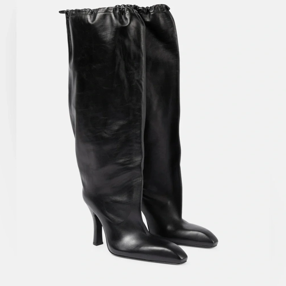 Balenciaga Boots Women's Black Falcon 105mm Leather Knee Boots EUR 39 US 9 - Picture 2 of 16